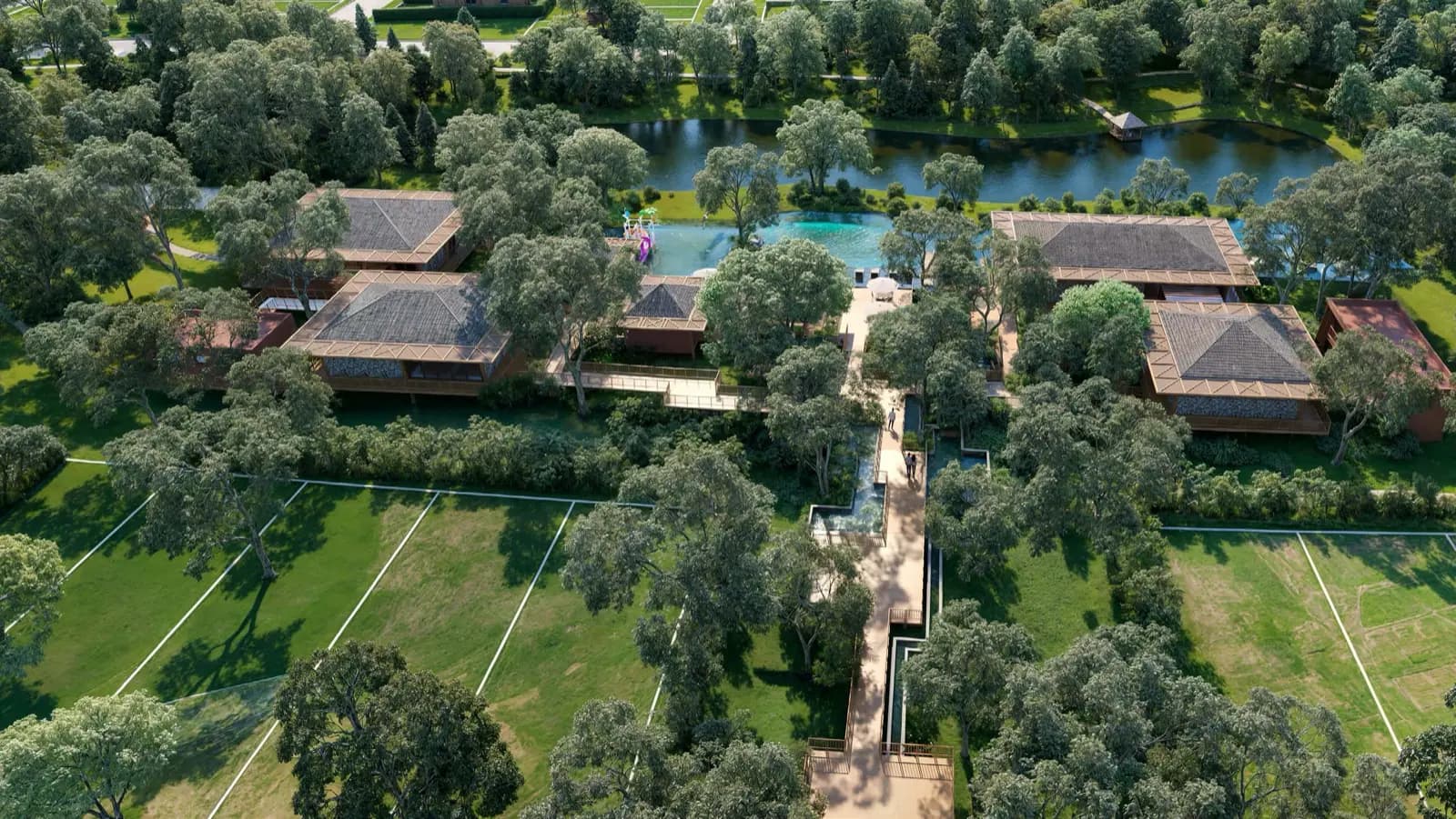 Thai Terra Brasilis — El club house entre los árboles